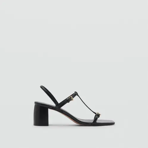 MANGO - Sandalia Mujer Negro