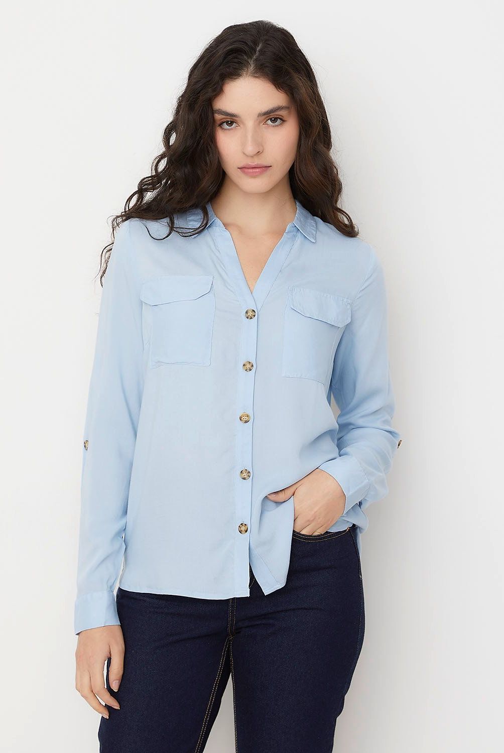 VERO MODA - Blusa Manga Larga Botones  Mujer Vero Moda