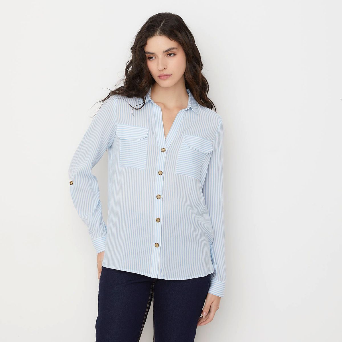 VERO MODA - Blusa Manga Larga Botones  Mujer Vero Moda