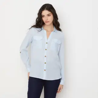 VERO MODA - Blusa Manga Larga Botones Mujer