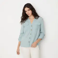 VERO MODA - Blusa Manga Larga Botones Mujer