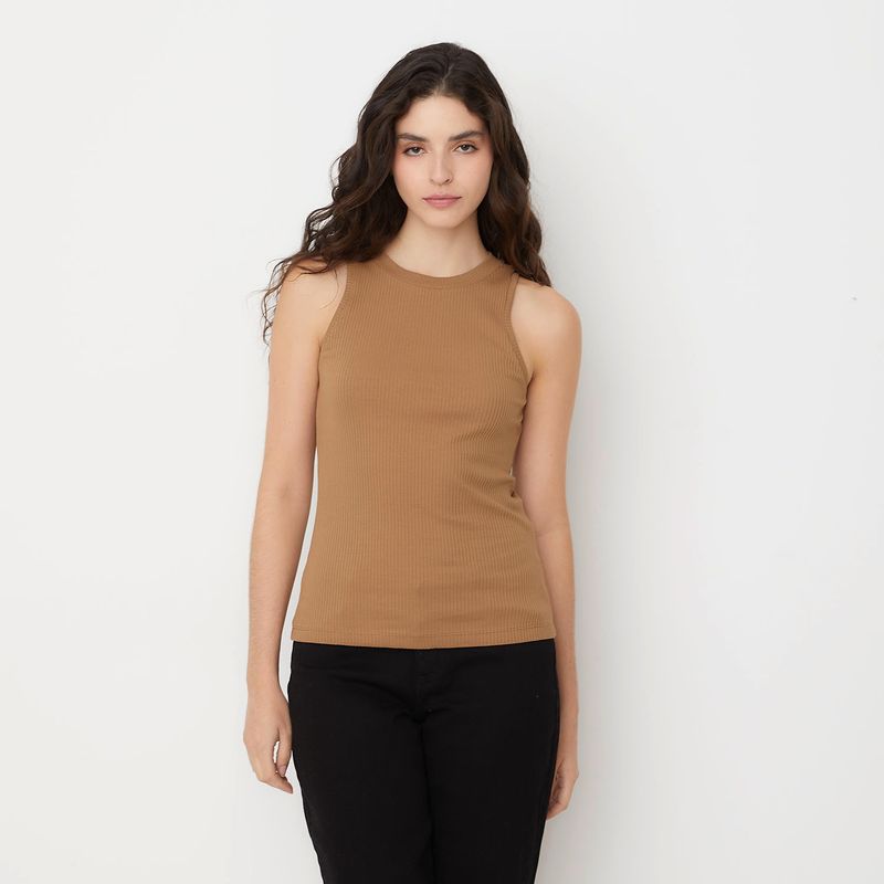 VERO MODA - Polera Lisa sin Mangas Algodón Mujer Vero Moda