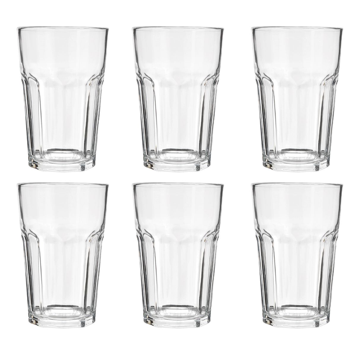 MICA - Set 6 Vasos Vidrio Tableado 437 ml Chicago Mica
