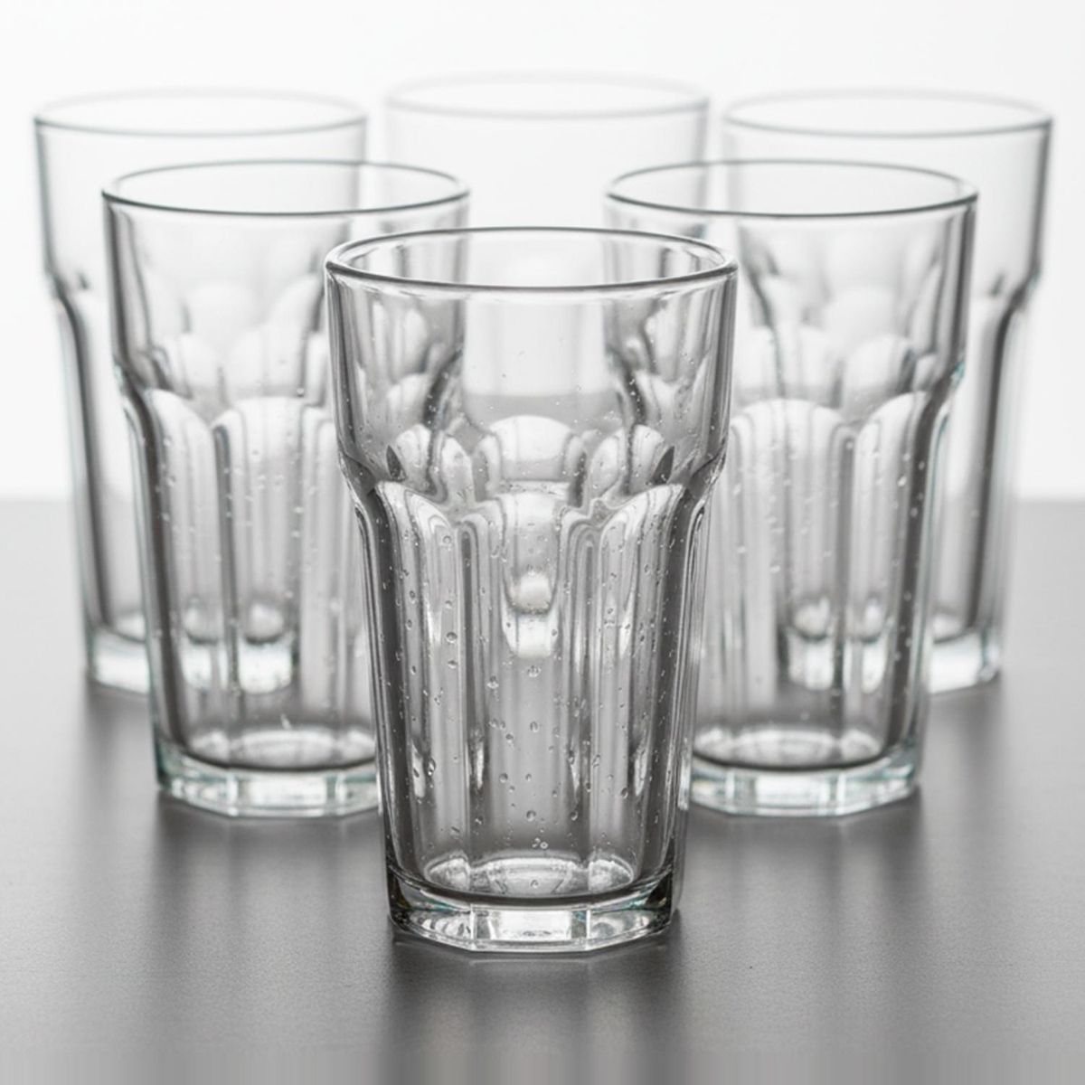 MICA - Set 6 Vasos Vidrio Tableado 437 ml Chicago Mica