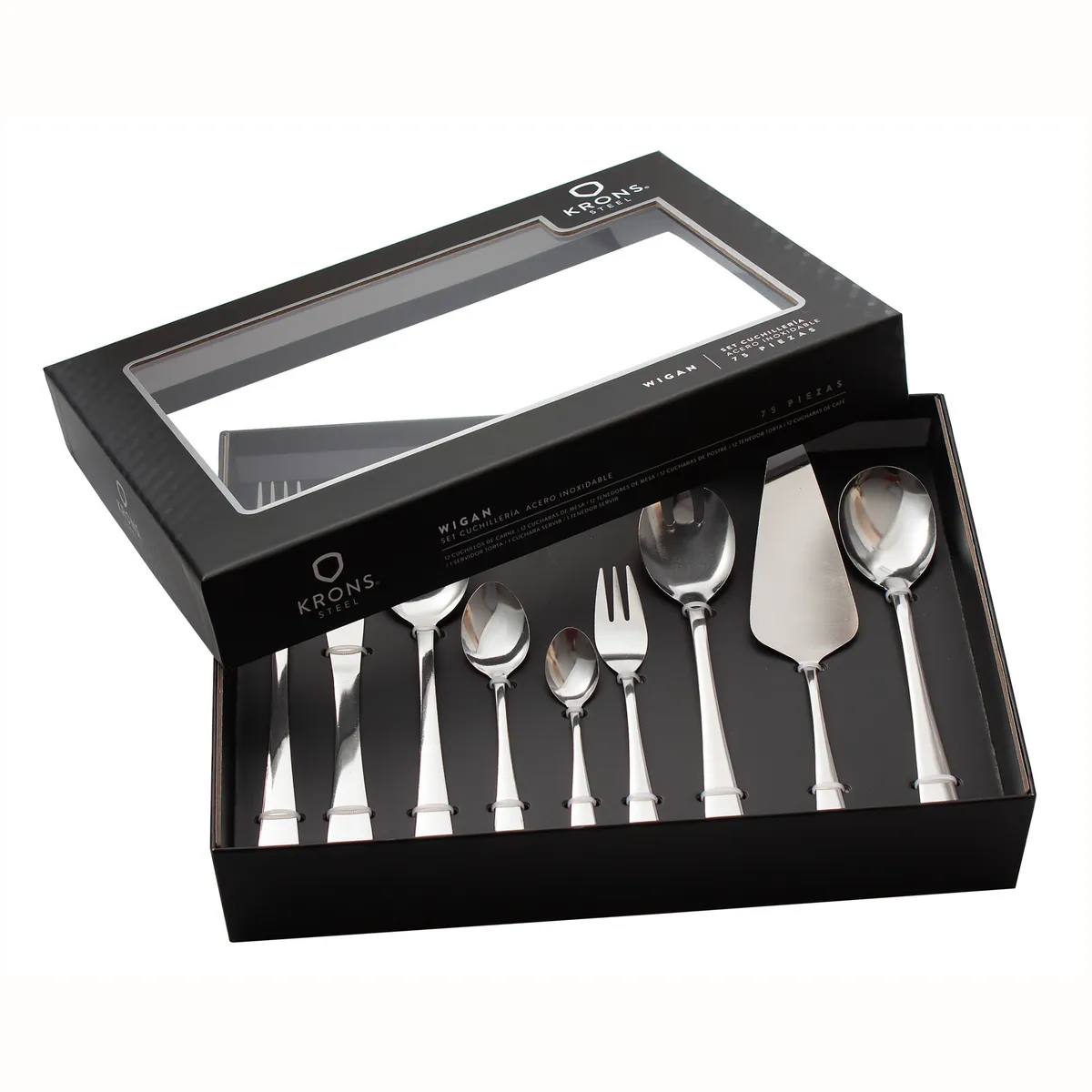 KRONS - Juego de Cubiertos 75 Piezas Wigan Krons