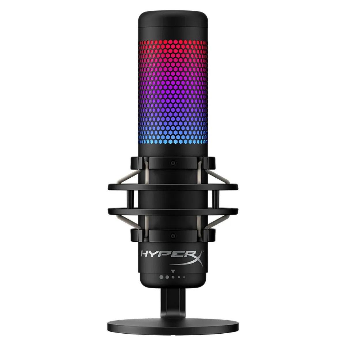 HP - Micrófono Gamer HyperX QuadCast S USB Iluminación RGB PC PS5 Tap-to-Mute Filtro Pop Interno 