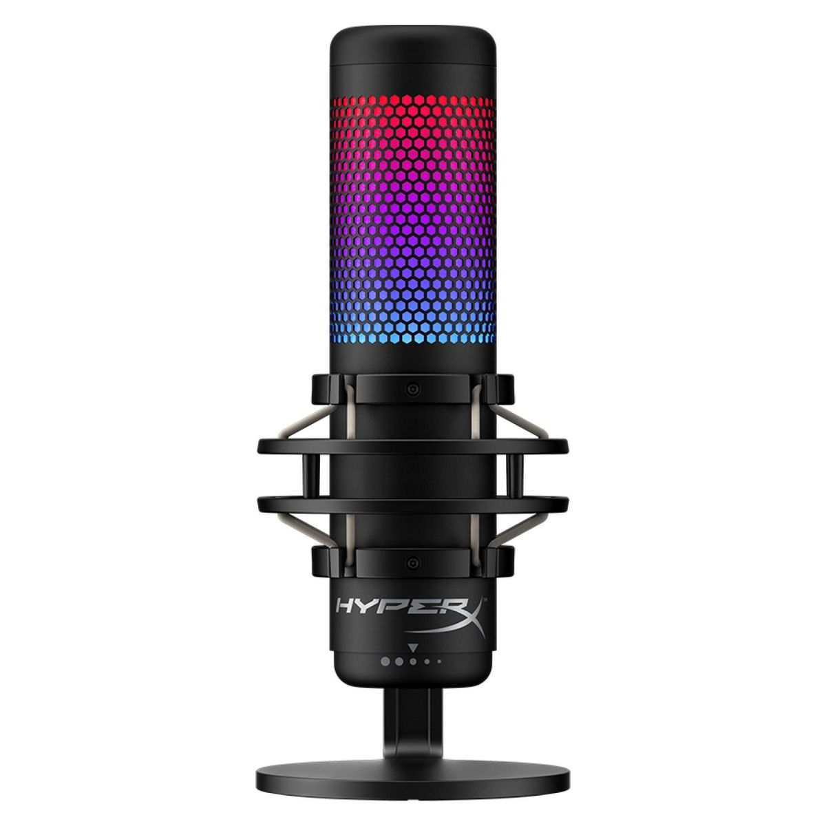 HP - Micrófono Gamer HyperX QuadCast S USB Iluminación RGB PC PS5 Tap-to-Mute Filtro Pop Interno 
