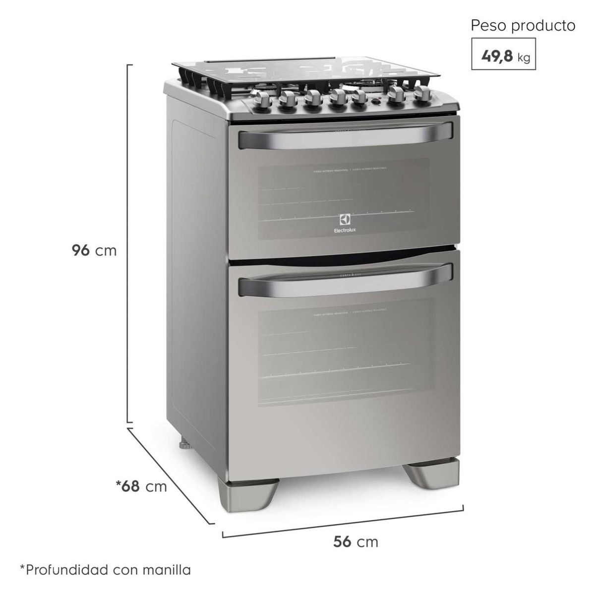 ELECTROLUX - Cocina a Gas 4 Quemadores 56DXA Electrolux