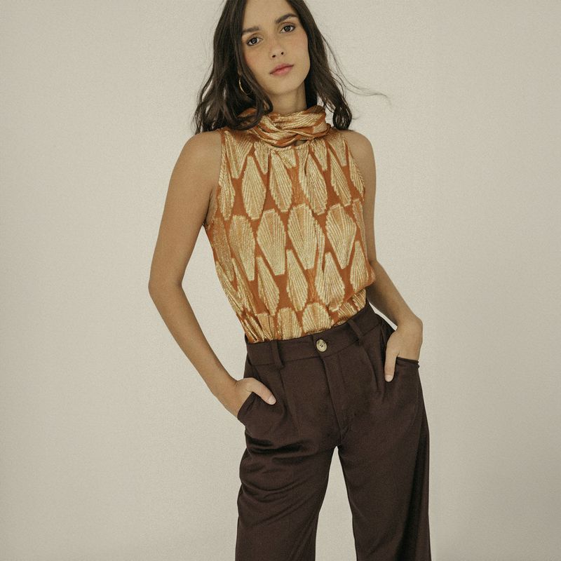CHERUBINA - Blusa Estampada sin Manga Mujer Cherubina