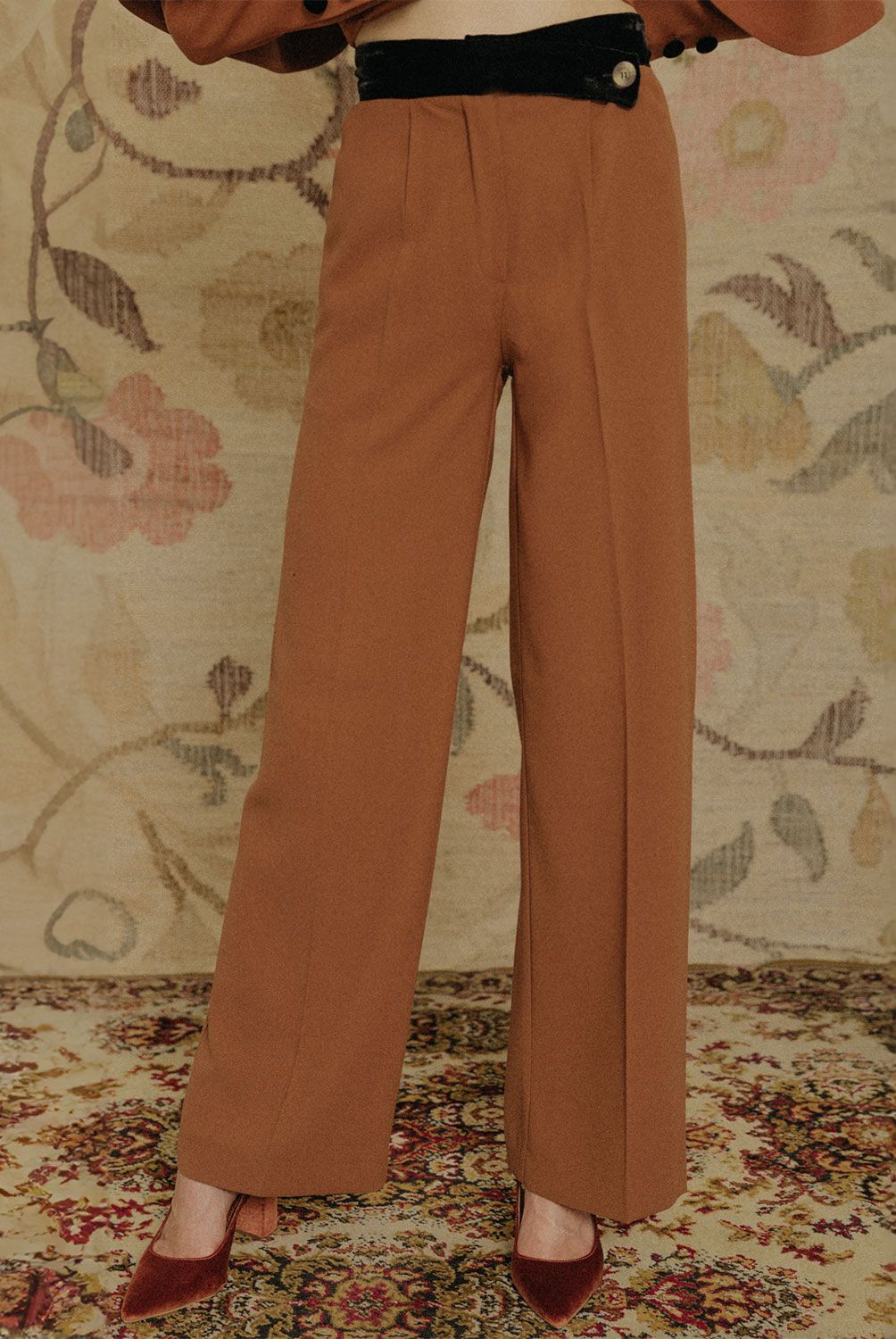 CHERUBINA - Pantalón Recto Tiro Alto Mujer Cherubina