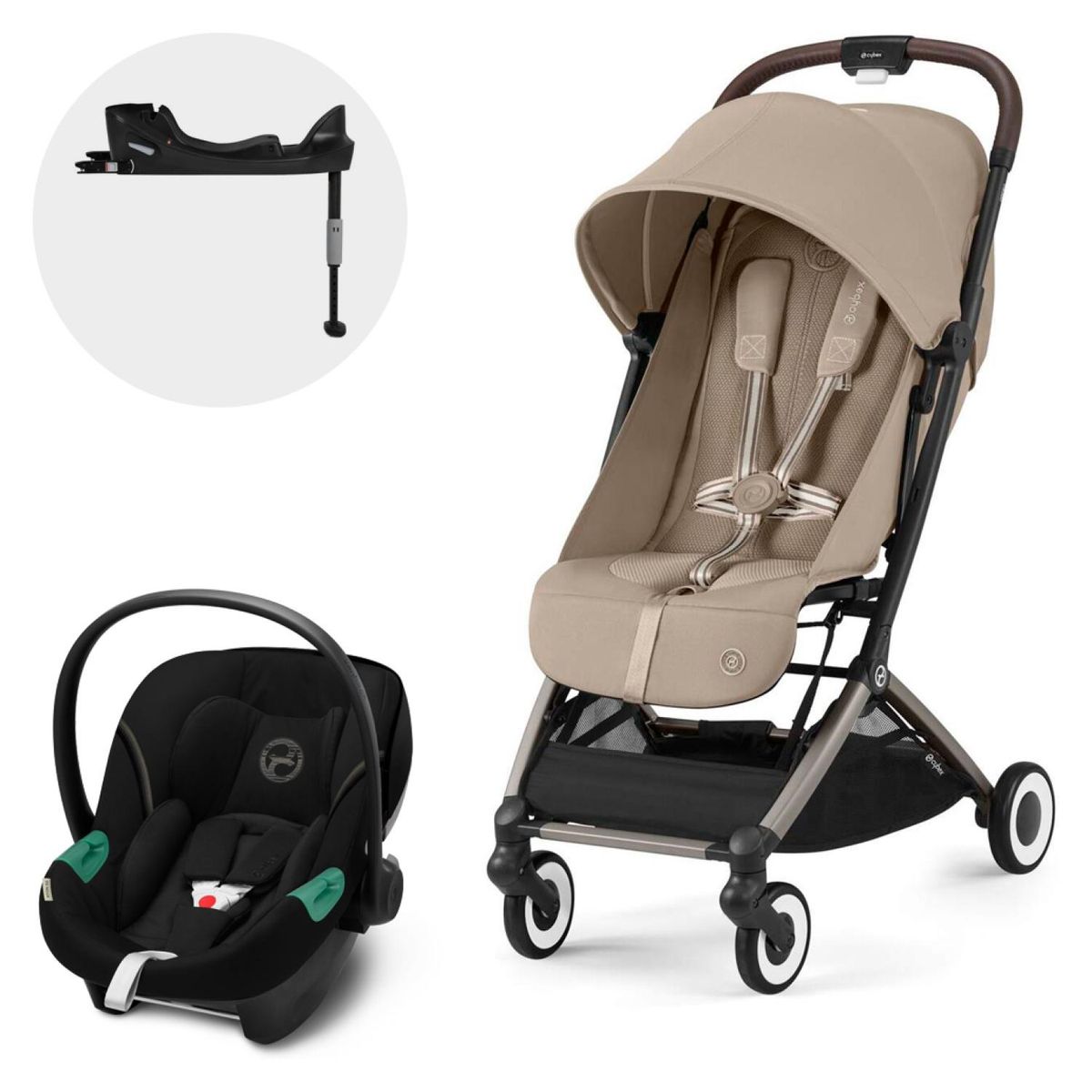 CYBEX - Coche travel system TS Orfeo TPE AB + Aton S2 + BA Cybex