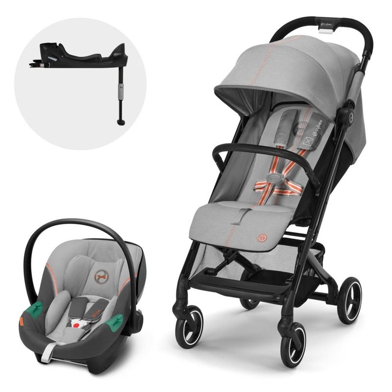 CYBEX - Coche travel system TS Beezy Grey+ Aton S2 + Base Cybex