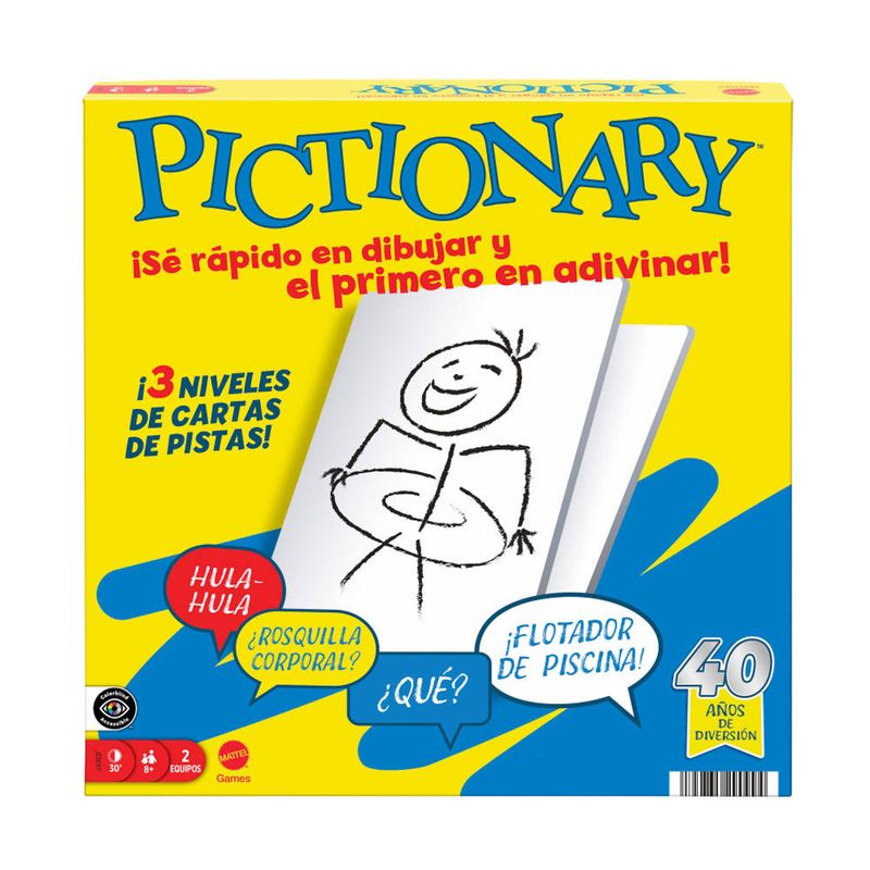 MATTEL - Pictionary Juego De Mesa Original 40 Aniversario Para Niños Mattel