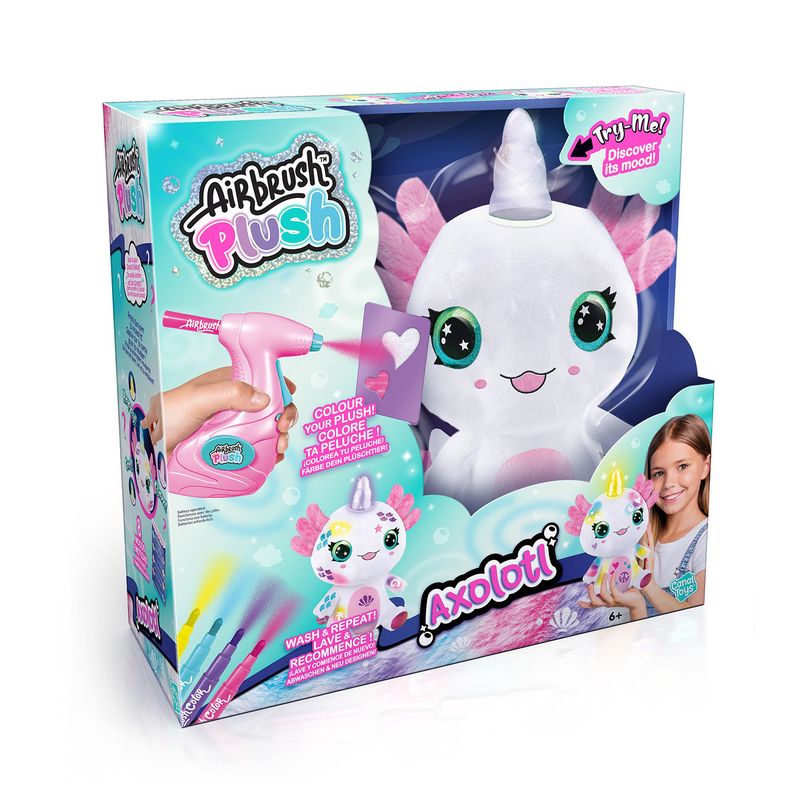 CANAL TOYS - Airbrush Plush Cosmic Axoloticorn Lightup Canal Toys