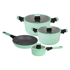KW - Batería De Cocina 7 Piezas Antiadherente Soho Menta