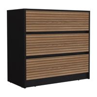 Cómoda Austin 3 Cajones Wengue Y Lenno