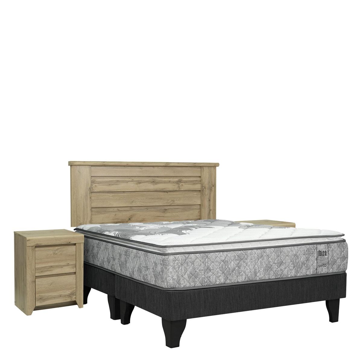 CELTA - Cama Europea Ibiza 2 Plazas Bd + Set Canadá Celta