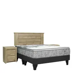 CELTA - Cama Europea Ibiza 2 Plazas Bd + Set Canadá