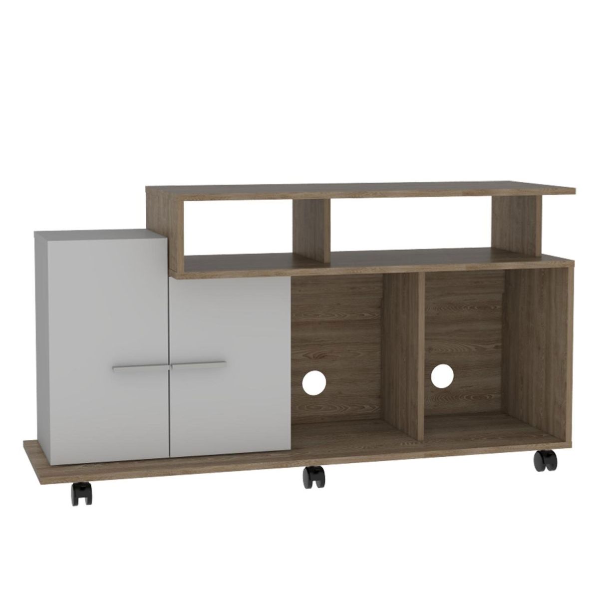 TUHOME - Rack Tv 40" Valera 2 Puertas Miel Y Blanco Tuhome