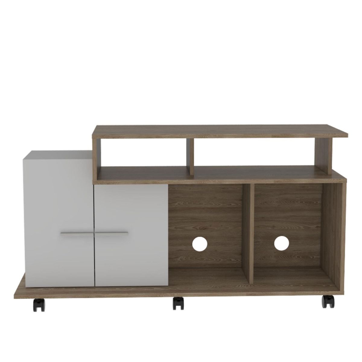 TUHOME - Rack Tv 40" Valera 2 Puertas Miel Y Blanco Tuhome