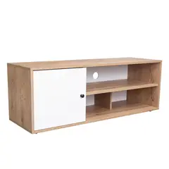 TUHOME - Rack Tv 55" Noah 1 Puerta Macadamia Y Blanco