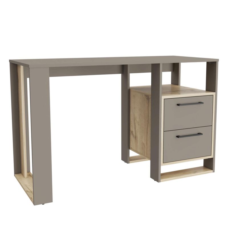 TUHOME - Escritorio Verlot Con 2 Cajones Duna Y Taupe Tuhome