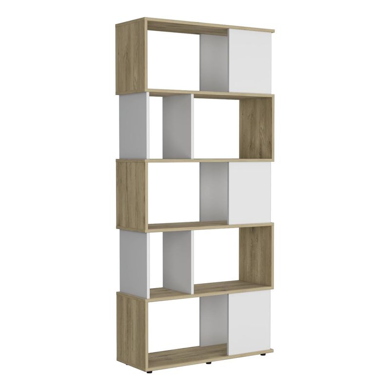TUHOME - Biblioteca Noah 5 Niveles Macadamia Y Blanco Tuhome