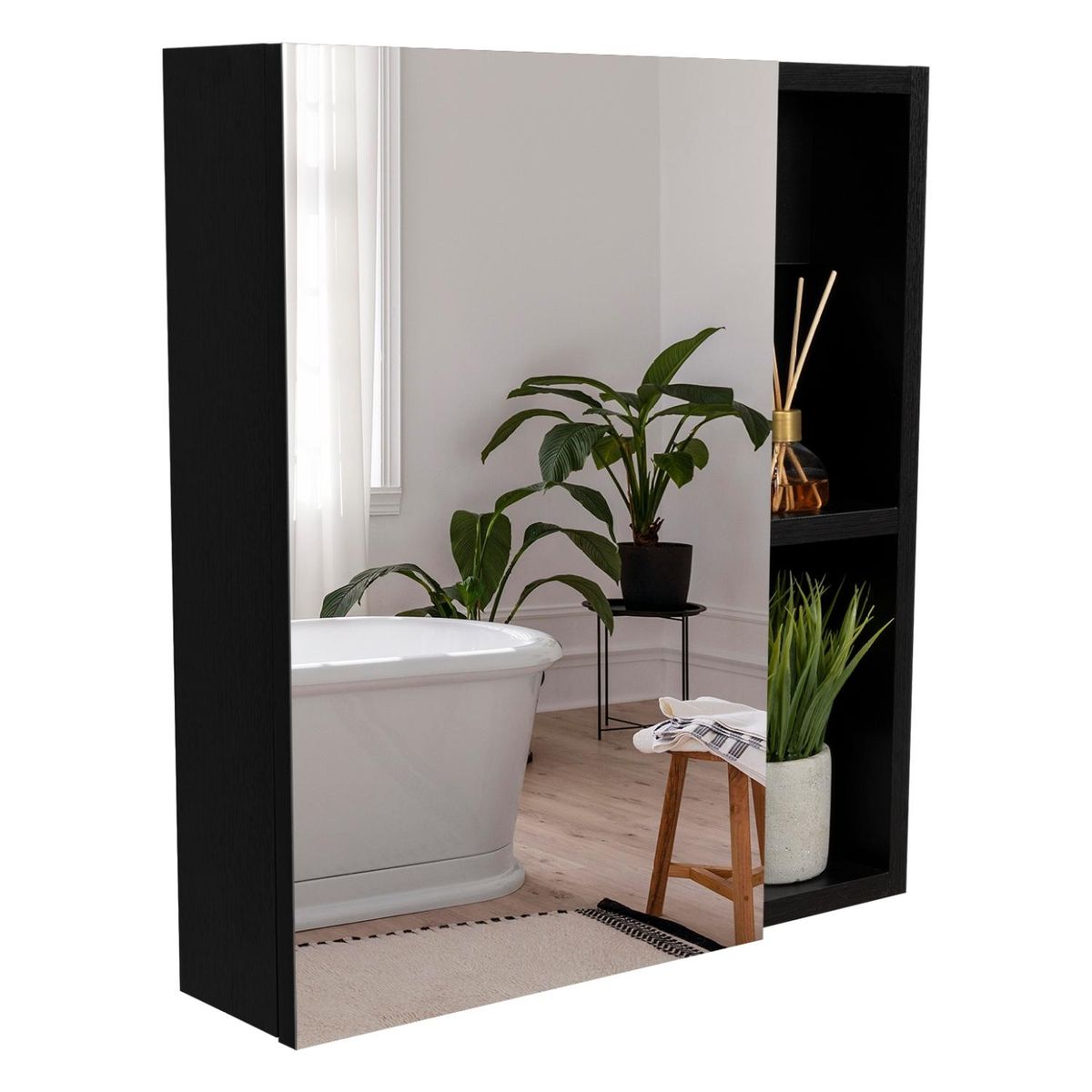 TUHOME - Botiquin Labelle 1 Puerta Con Espejo Wengue Tuhome