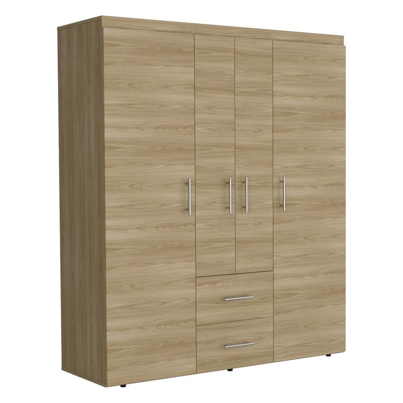 TUHOME - Closet Bariloche Eco 4 Puertas 2 Cajones Fresno Tuhome