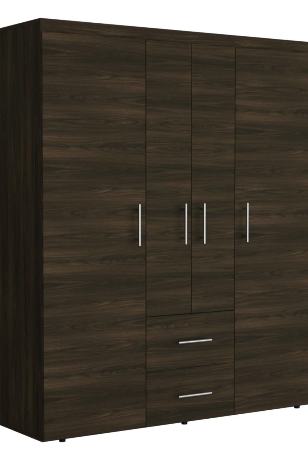 TUHOME - Closet Bariloche Eco 4 Puertas 2 Cajones Nogal Tuhome