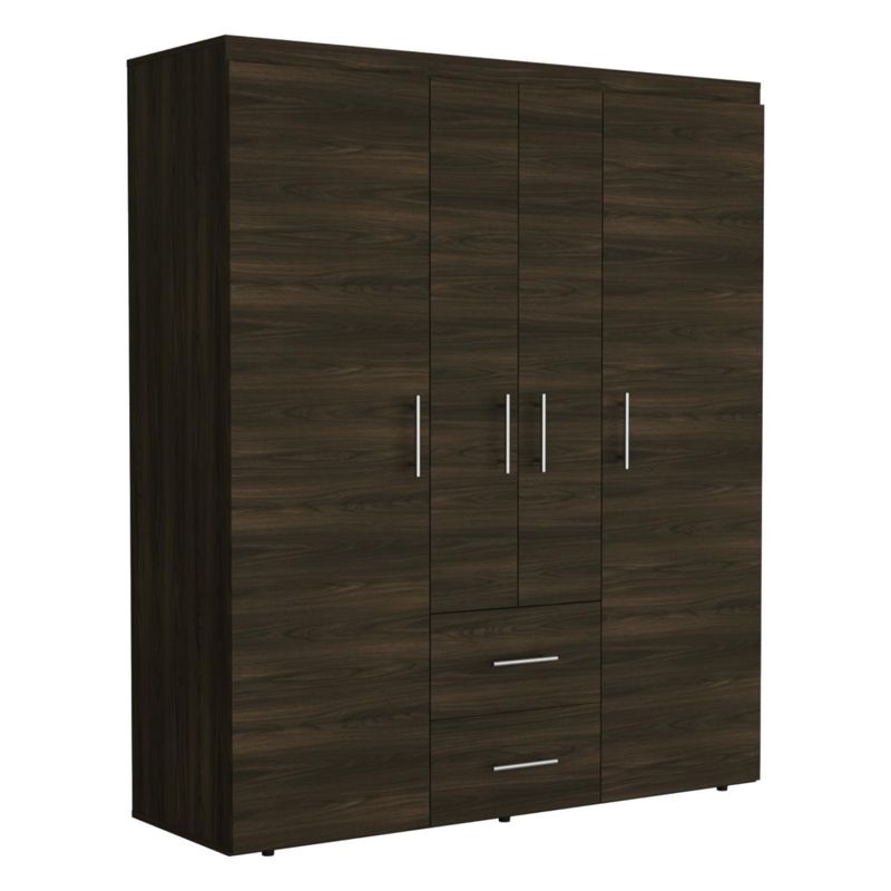 TUHOME - Closet Bariloche Eco 4 Puertas 2 Cajones Nogal Tuhome