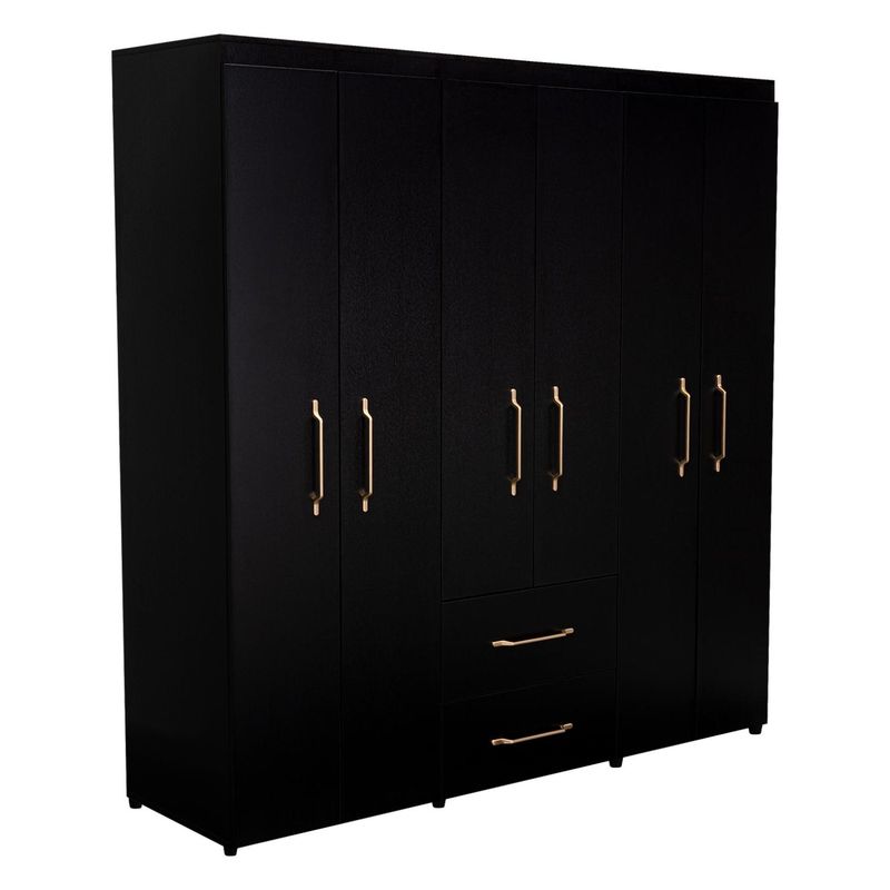 TUHOME - Closet Golden 6 Puertas 2 Cajones Wengue Tuhome