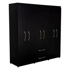 TUHOME - Closet Golden 6 Puertas 2 Cajones Wengue