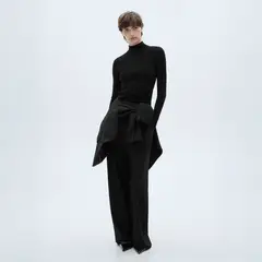 MANGO - Polera canalé cuello alto Mujer