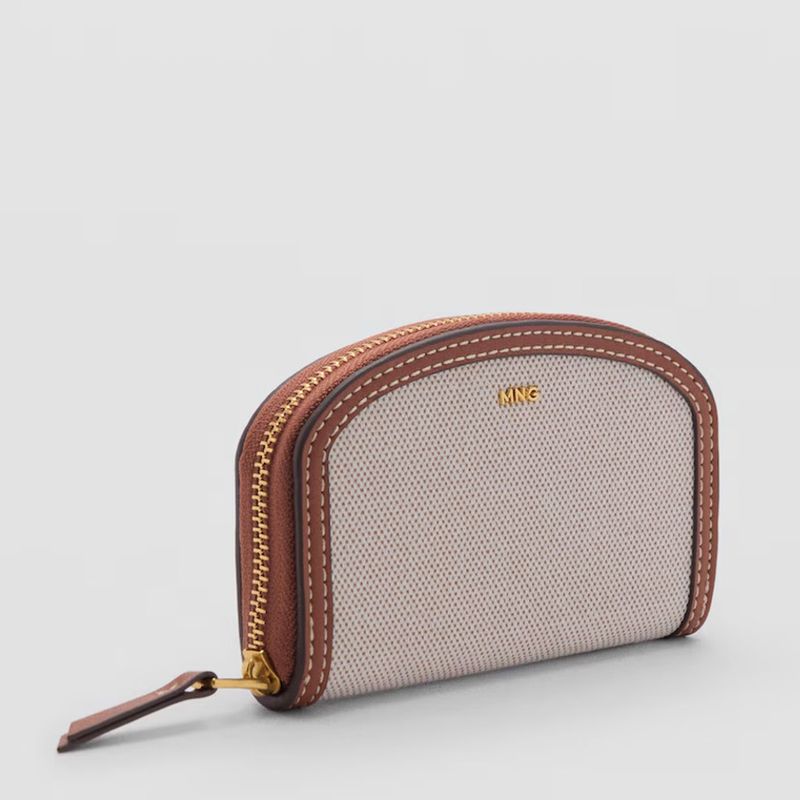 MANGO - Billetera Ovalada Canvas Contraste Mujer Mango