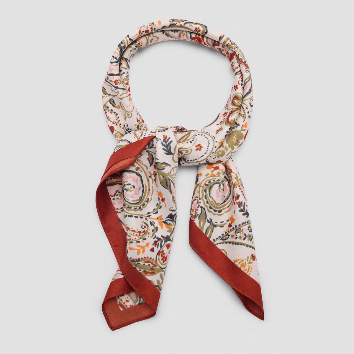 MANGO - Pañuelo Satinado Paisley Mujer Mango