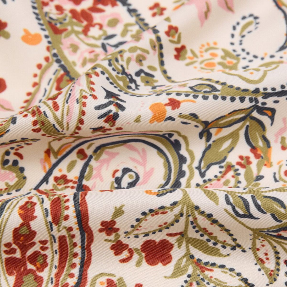 MANGO - Pañuelo Satinado Paisley Mujer Mango