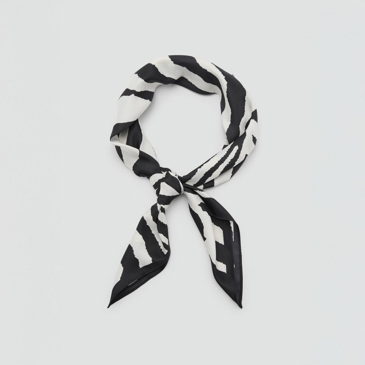 MANGO - Pañuelo Satinado Cebra Mujer Mango