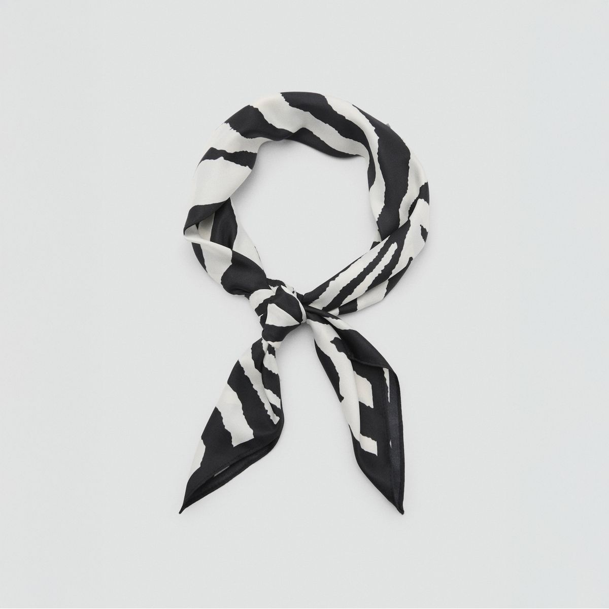 MANGO - Pañuelo Satinado Cebra Mujer Mango