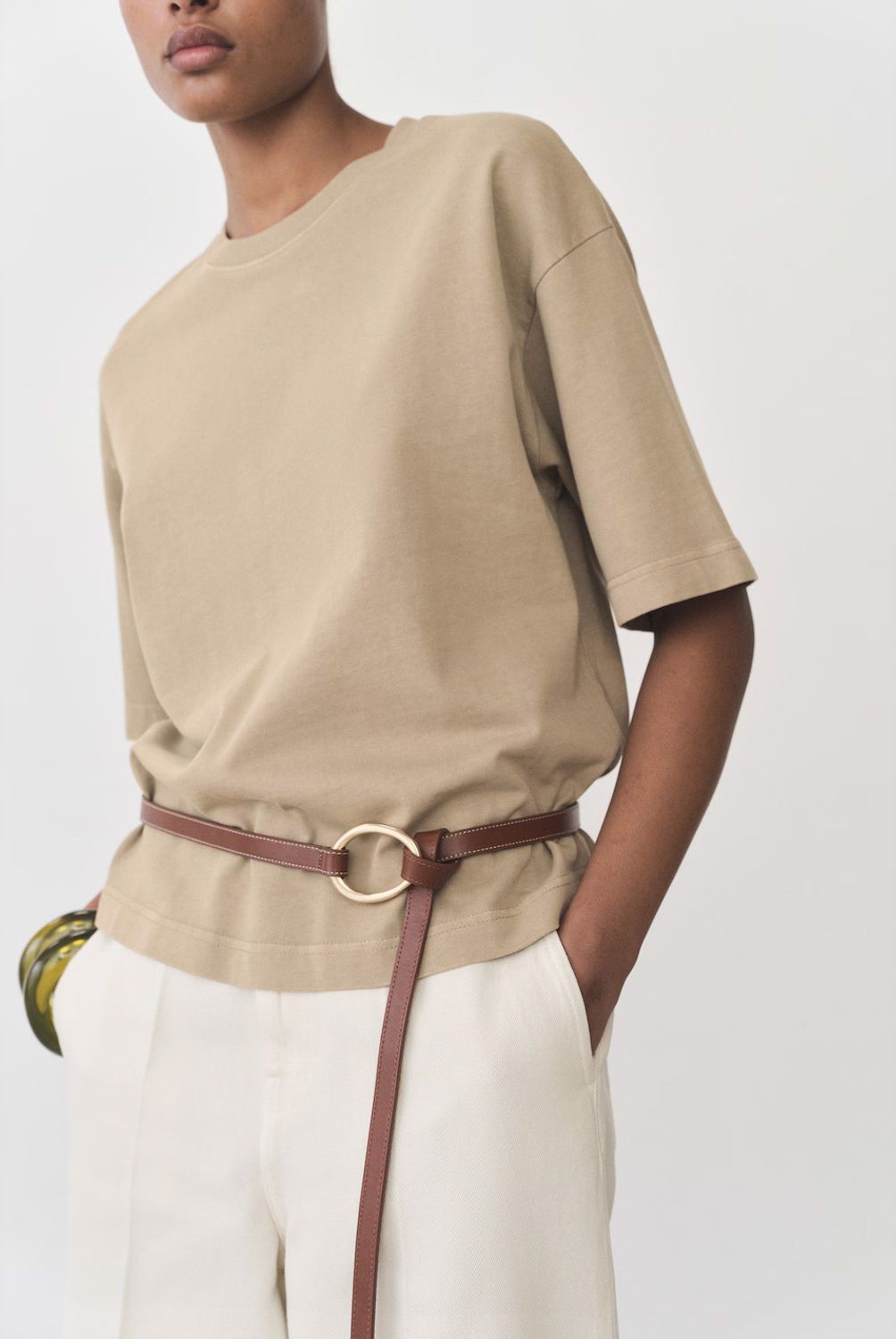 MANGO - Polera Algodón Oversize Mujer Mango
