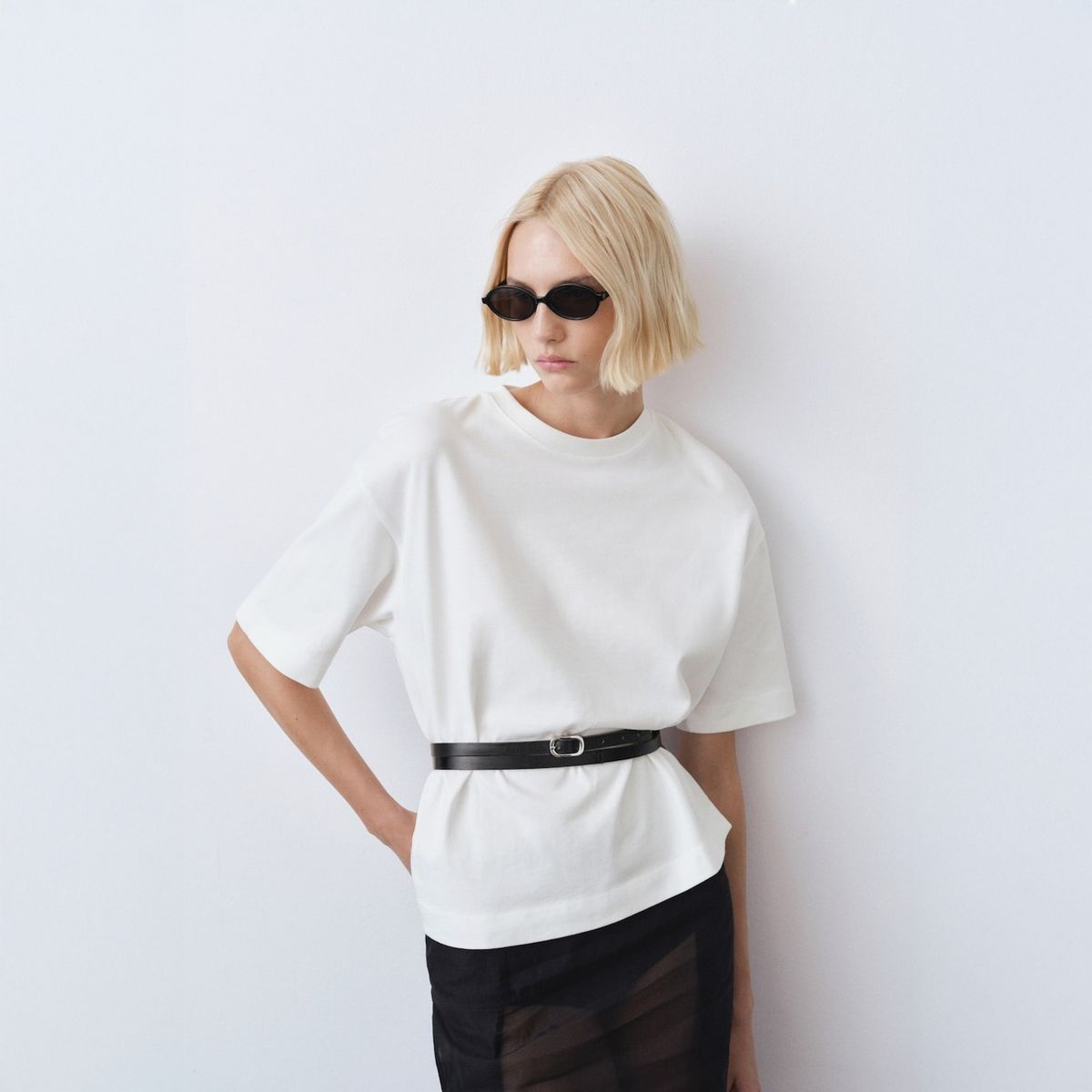 MANGO - Polera Algodón Oversize Mujer Mango