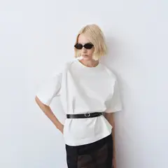 MANGO - Polera Algodón Oversize Mujer