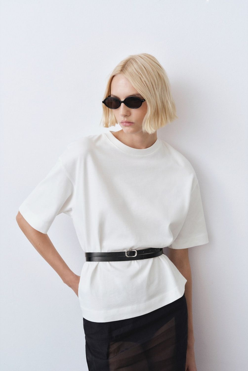MANGO - Polera Algodón Oversize Mujer Mango