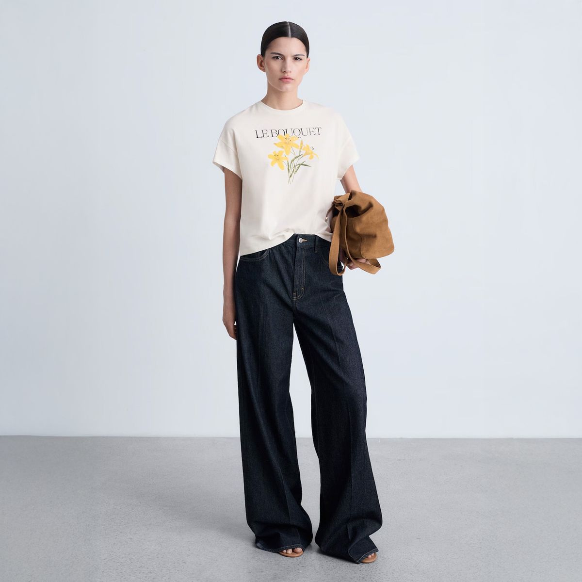 MANGO - Polera Algodón Mensaje Estampado Mujer Mango