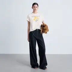 MANGO - Polera Algodón Mensaje Estampado Mujer