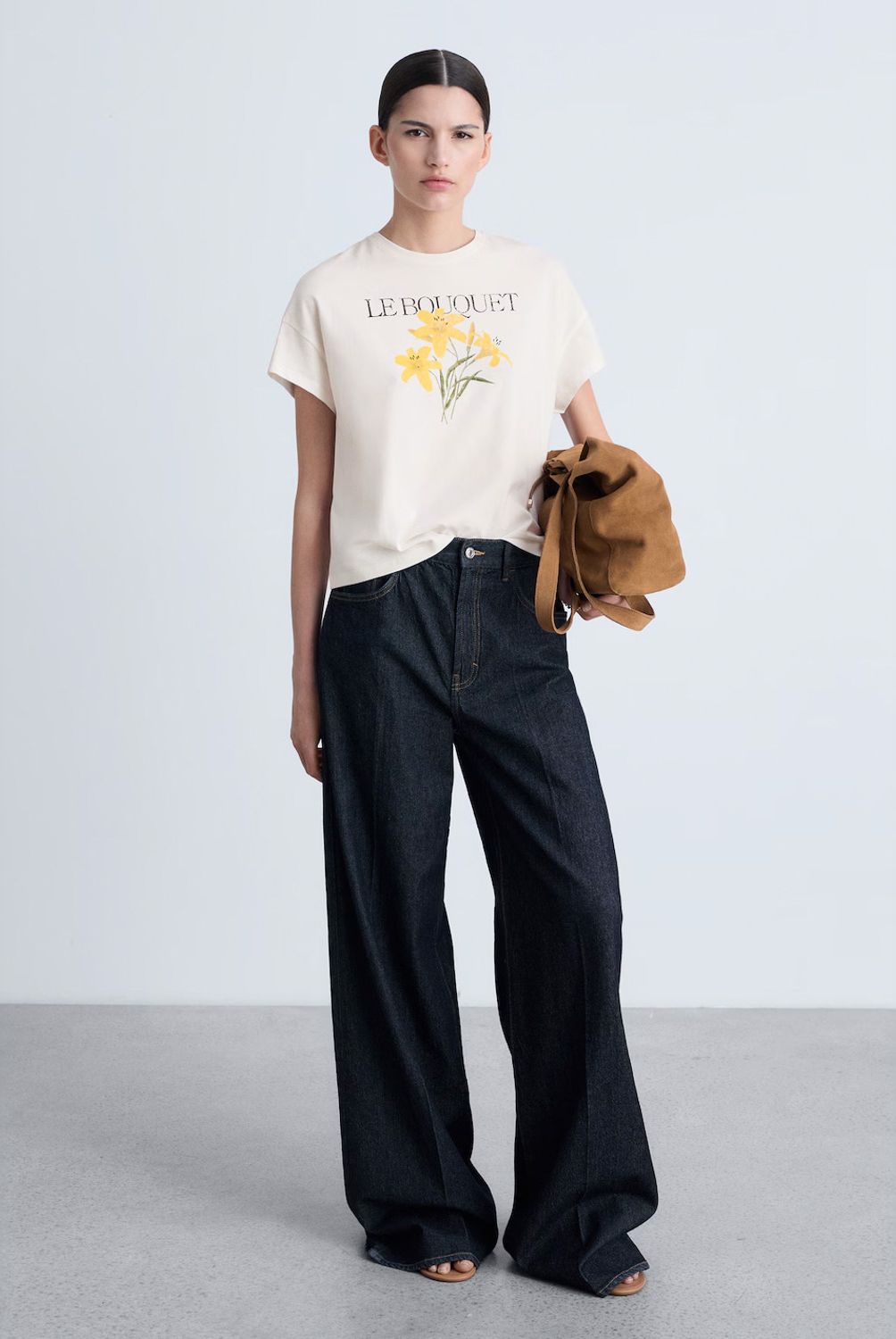 MANGO - Polera Algodón Mensaje Estampado Mujer Mango