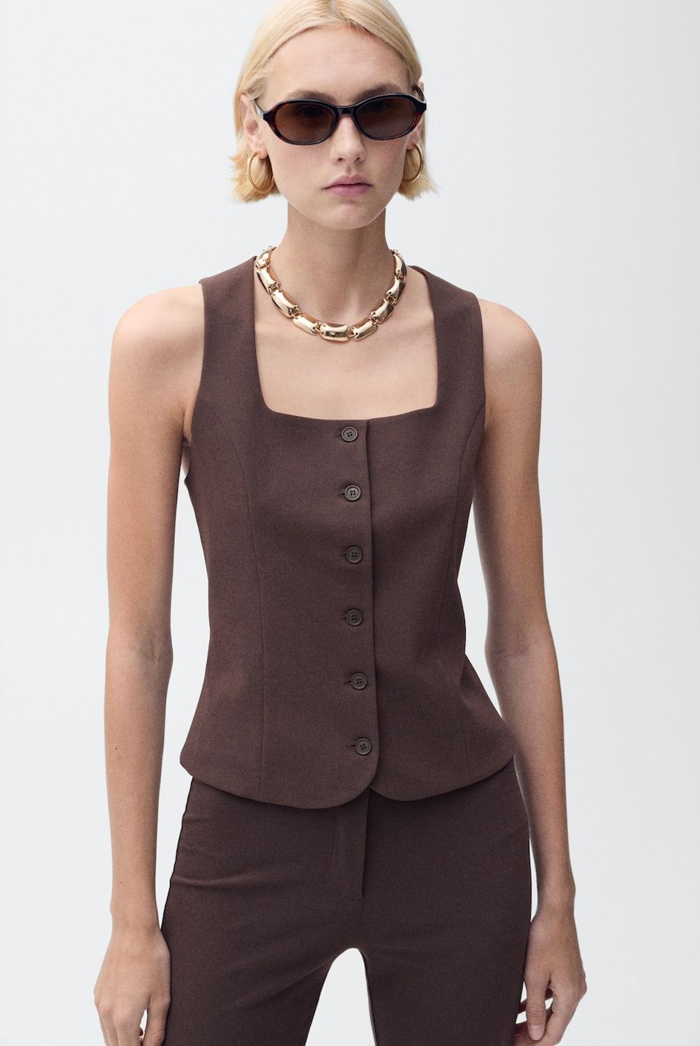 MANGO - Chaleco Traje Entallado Mujer Mango