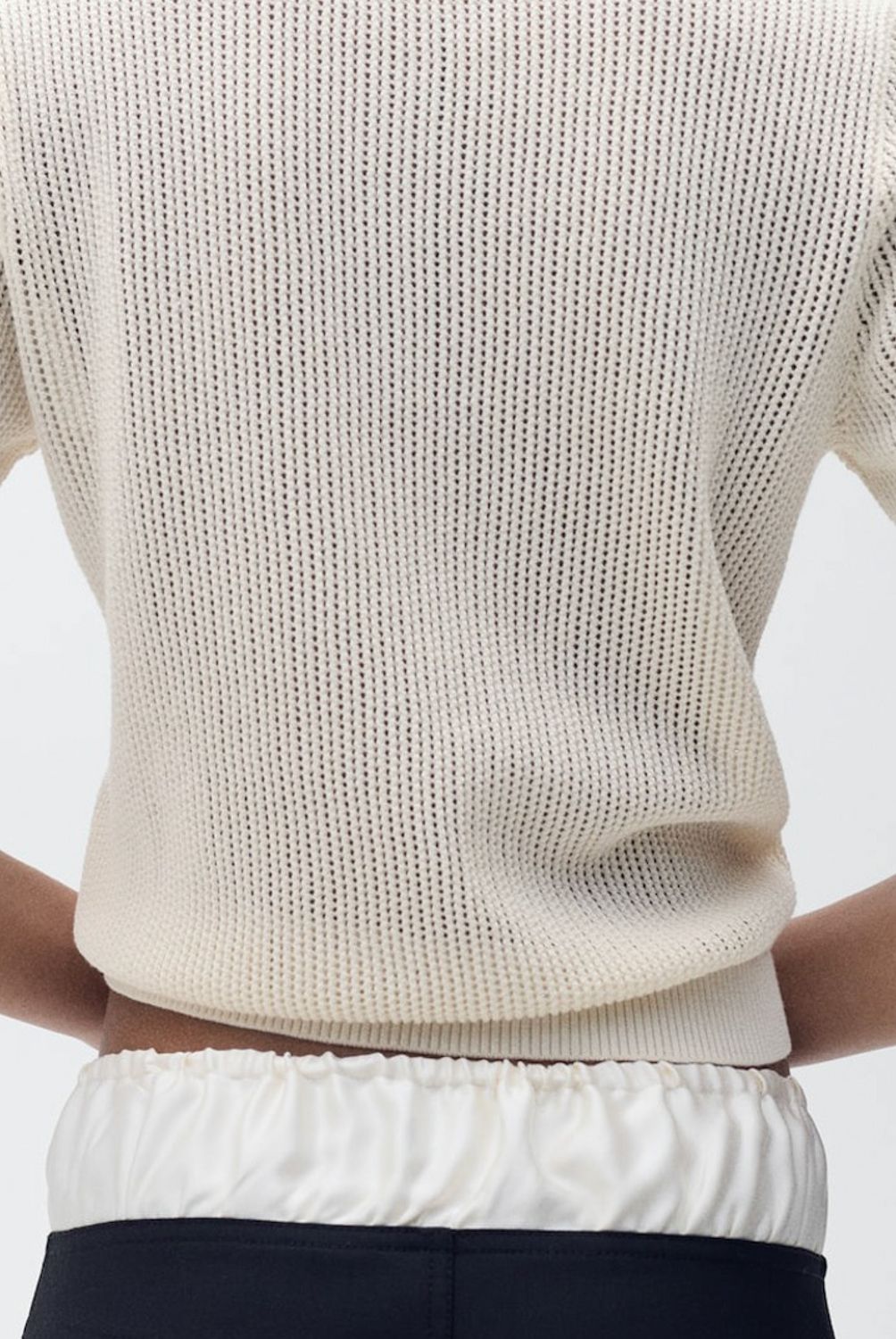 MANGO - Sweater Punto Calado Cuello Polo Mujer Mango