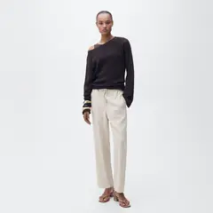 MANGO - Pantalón Fluido Cintura Elástica Mujer