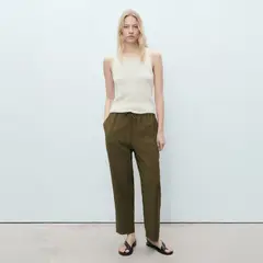 MANGO - Pantalón Fluido Cintura Elástica Mujer
